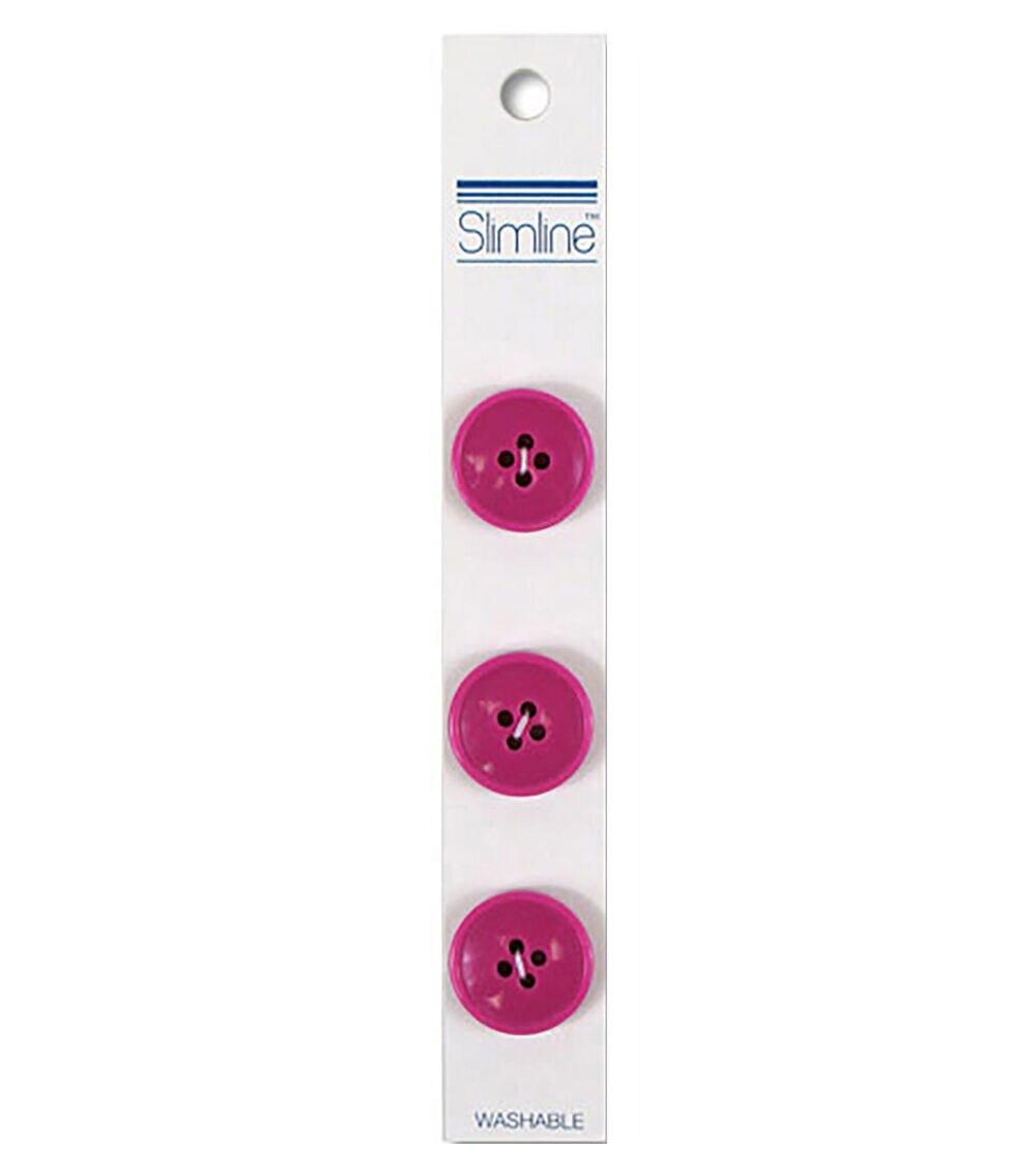 Buttons |   3/4″ Slimline Round 4 Hole Buttons 3pk Fuschia Buttons Buttons