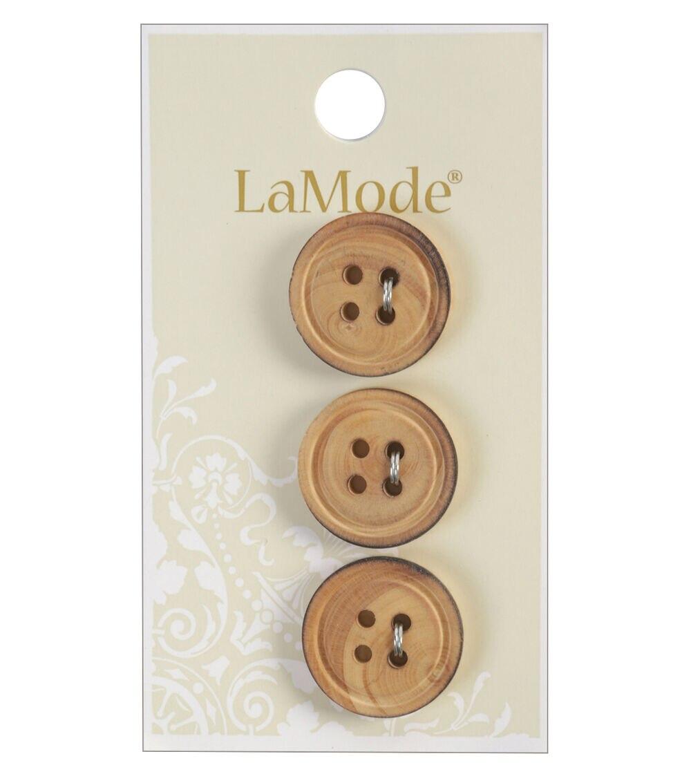 Buttons |   3/4″ Tan Boxwood 4 Hole Buttons 3pk Buttons Buttons