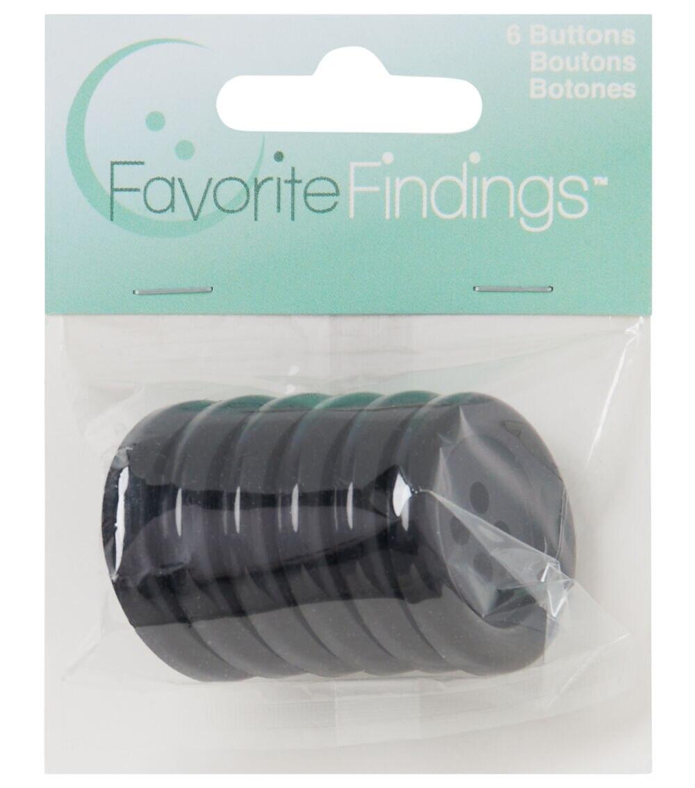 Buttons |   Favorite Findings 1 3/8″ Black 4 Hole Buttons 6pk Buttons Buttons