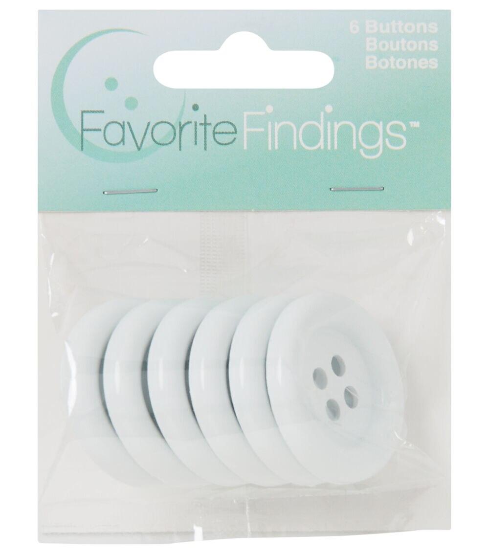 Buttons |   Favorite Findings 1 3/8″ White 4 Hole Buttons 6pk Buttons Buttons