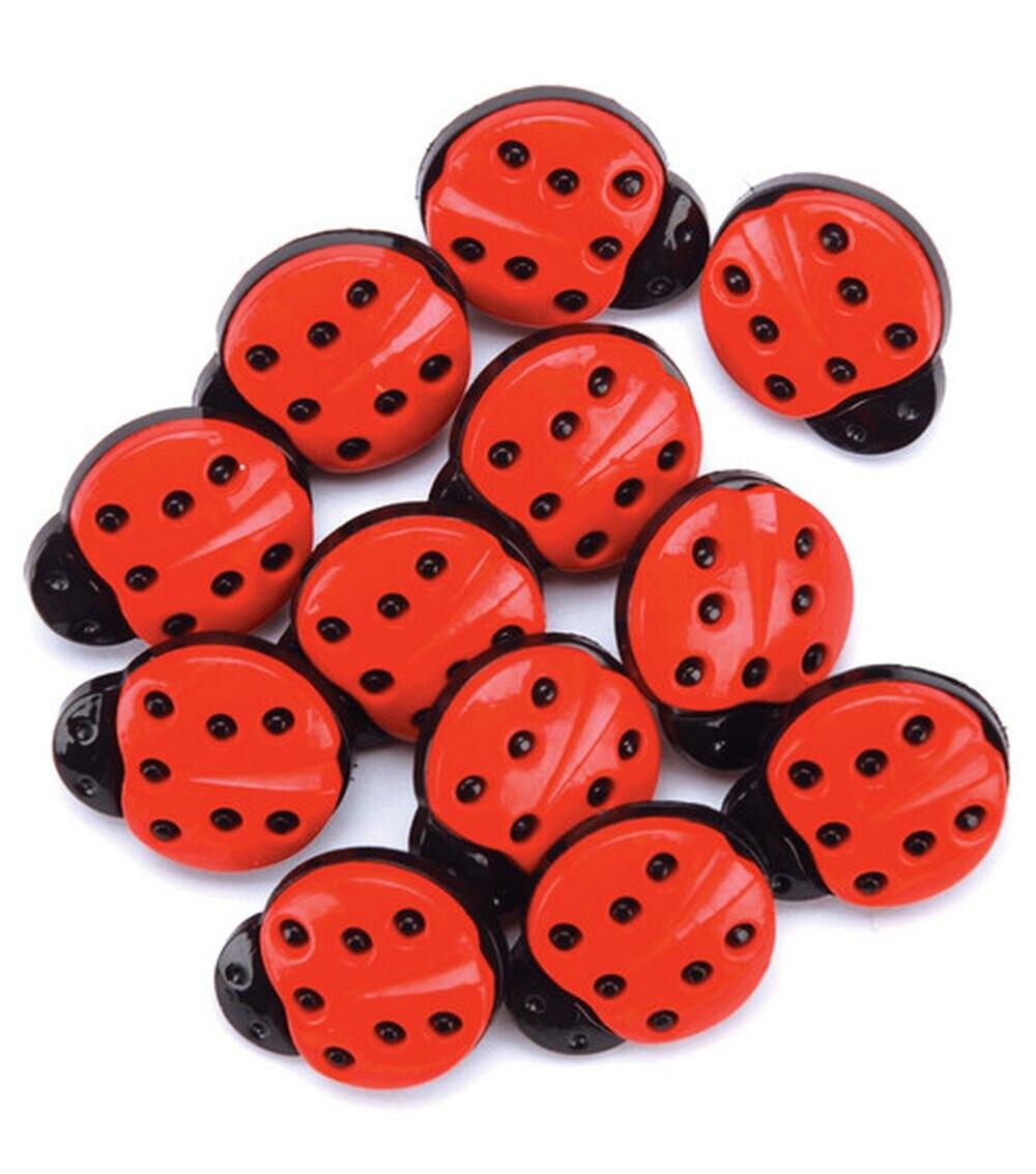 Buttons |   Favorite Findings 12pk Red & Black Ladybugs Buttons Buttons Buttons