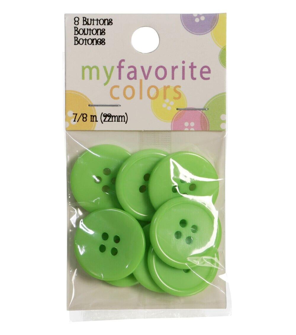 Buttons |   My Favorite Colors 7/8″ Lime Round 4 Hole Buttons 8pk Buttons Buttons