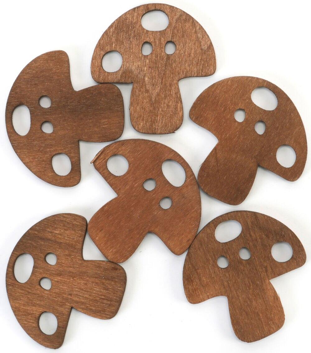 Buttons |   Organic Elements 1 1/2″ Brown Mushroom Buttons 6pk Buttons Buttons