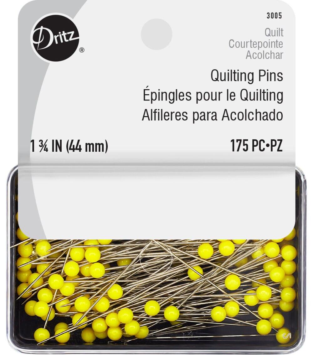 Quilting Supplies |   1-3/4″ Pins, 175 pc, Yellow, Extra-Long Quilting Supplies Quilting Supplies