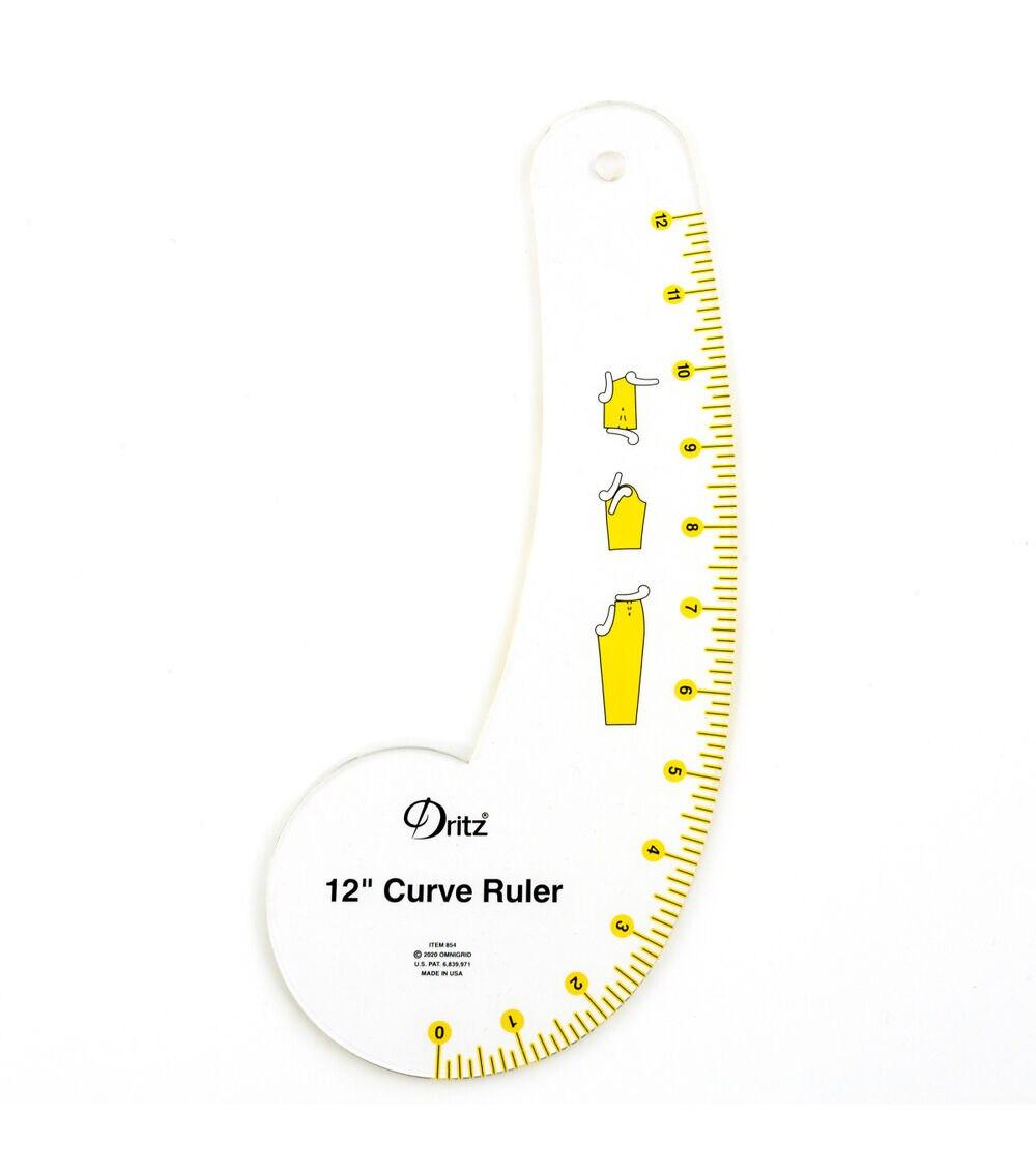 Quilting Supplies |   12″ Curve Ruler with How-To Illustrations Quilting Supplies Quilting Supplies