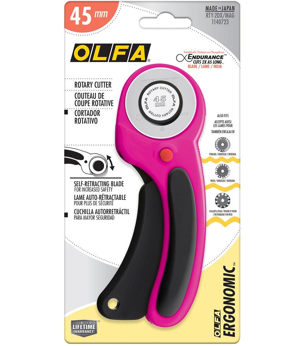 Quilting Supplies |   45mm Magenta Ergonomic Rotary Cutter Cutting & Measuring Tools Cutting & Measuring Tools