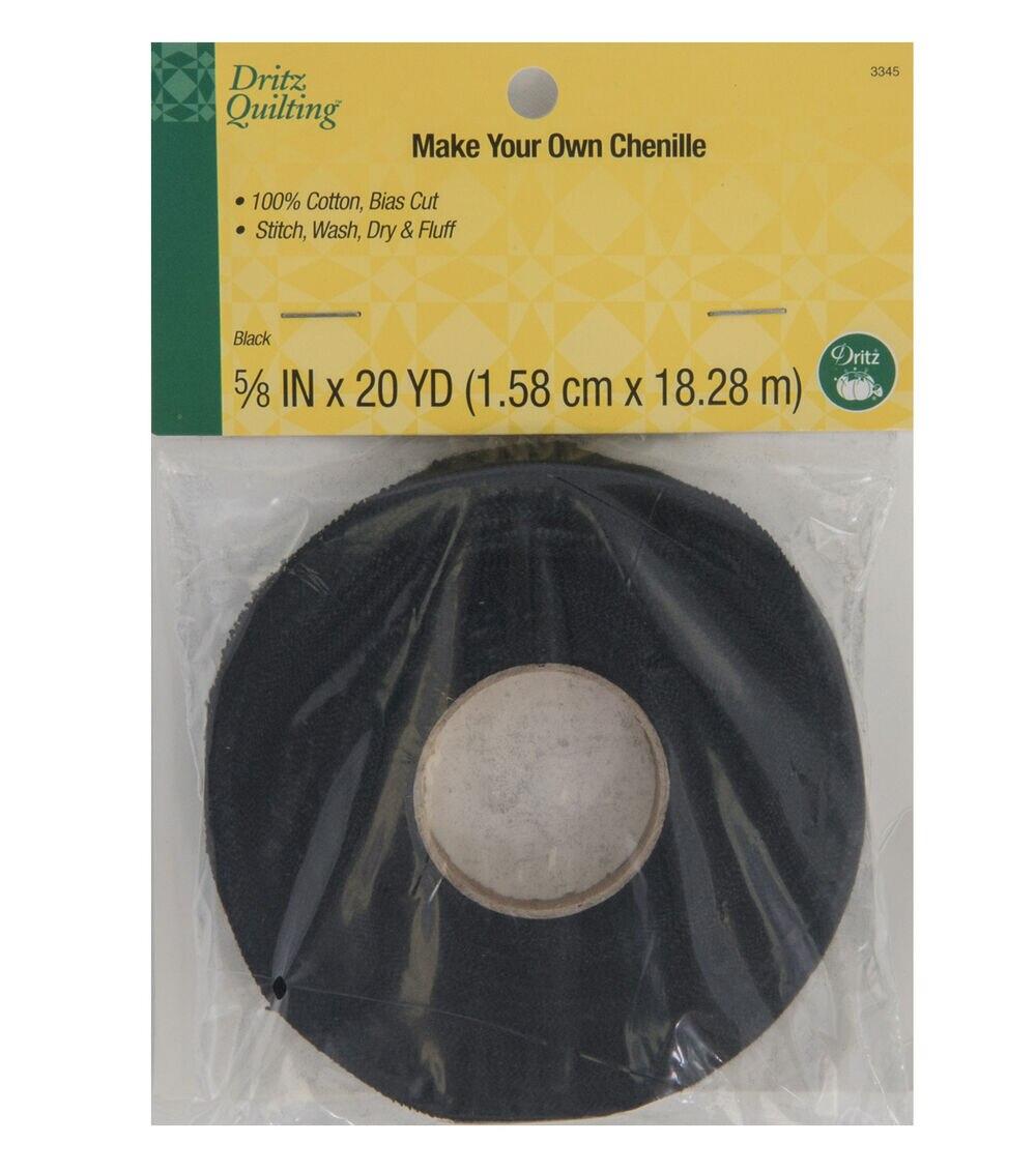 Quilting Supplies |   .63″ x 20yd Black Make Your Own Quilting Chenille Tape Quilting Supplies Quilting Supplies