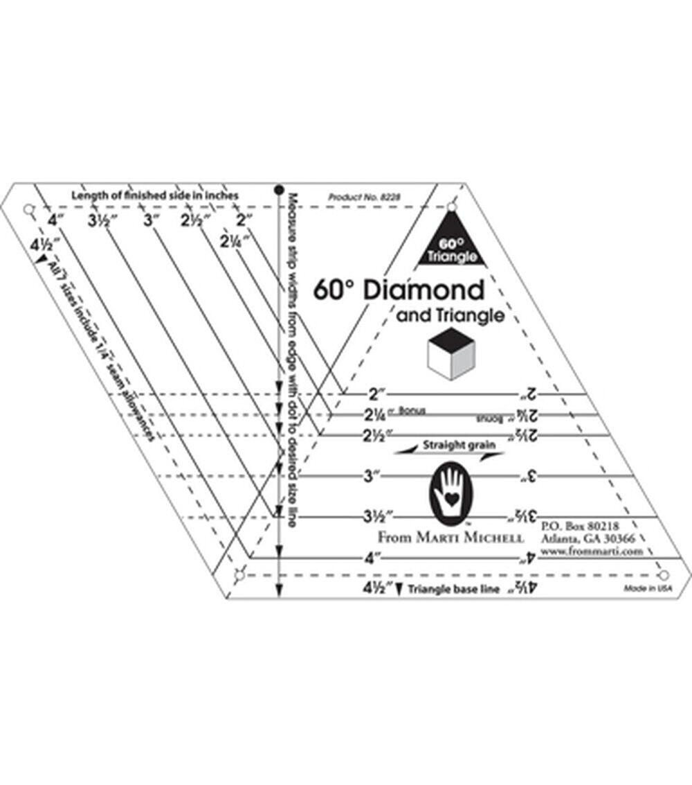 Quilting Supplies |   Marti Michell One Derful One Patch Template 60 Degree Diamond & Triangle Quilting Supplies Quilting Supplies