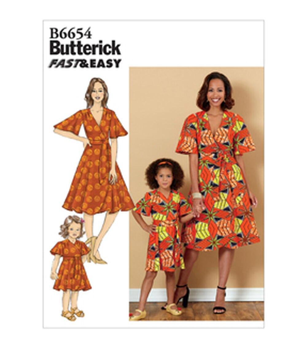 Sewing Patterns |   B6654 Misses & Children’s Dress & Sash Sewing Pattern Sewing Patterns Sewing Patterns