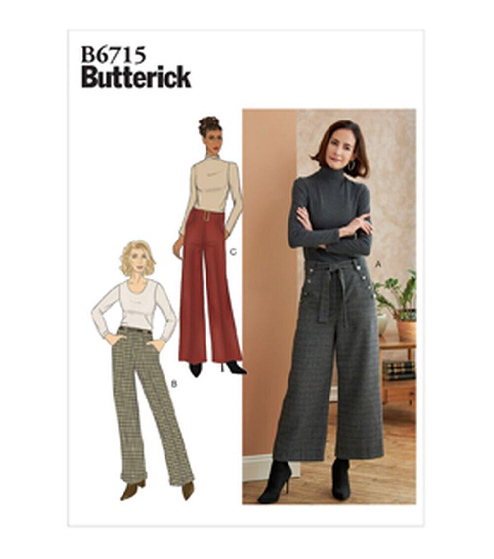 Sewing Patterns |   B6715 Size 6 to 22 Misses Petite Pants & Belt Sewing Pattern Sewing Supplies Sewing Patterns