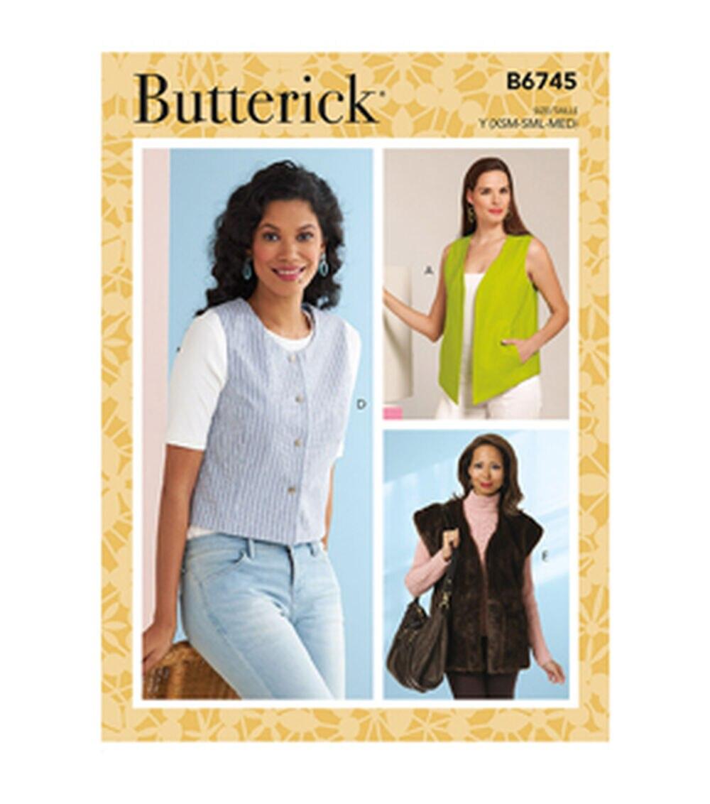 Sewing Patterns |   B6745 Size XS to M Misses Vest Sewing Pattern Sewing Patterns Sewing Patterns