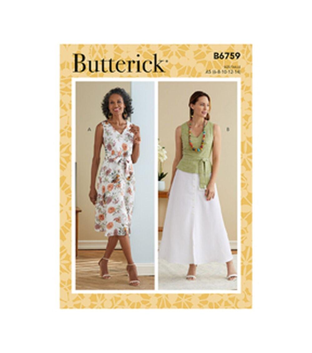 Sewing Patterns |   B6759 Size 6 to 14 Misses Dress & Sash Sewing Pattern Sewing Patterns Sewing Patterns