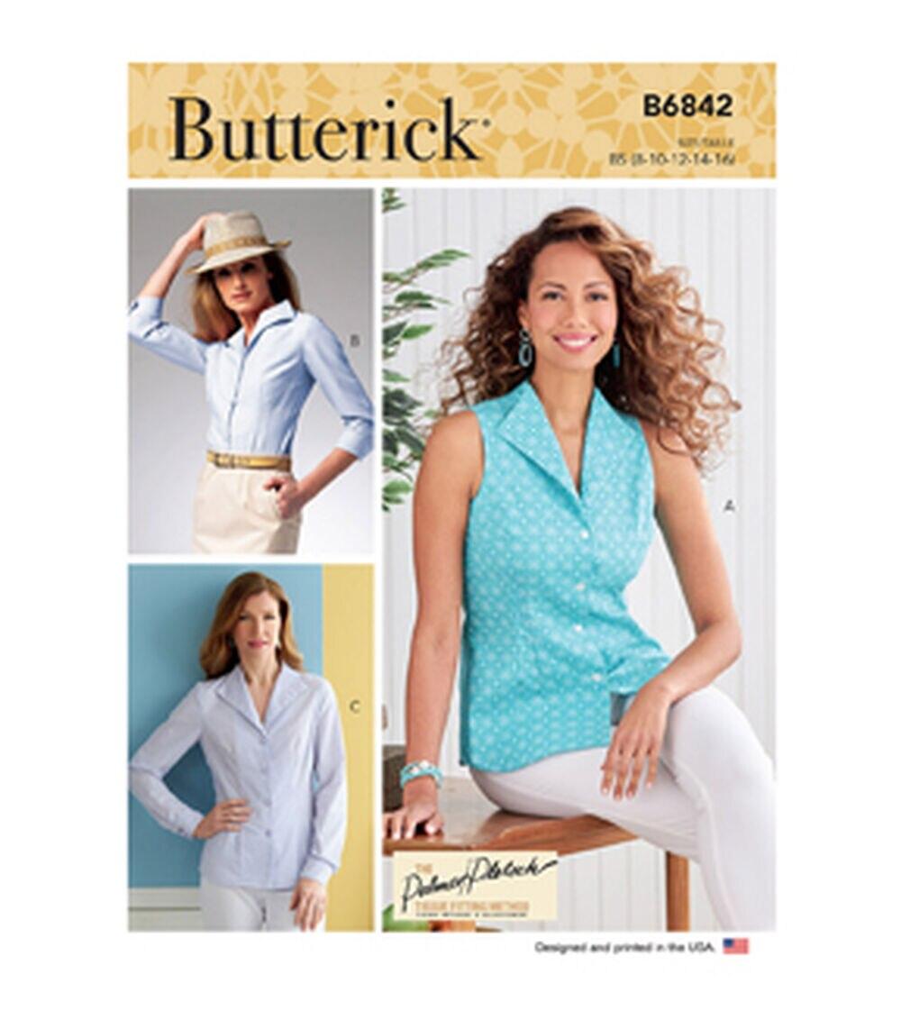 Sewing Patterns |   B6842 Size 8 to 16 Misses Collar Shirt Sewing Pattern 16-18-20-22-24 Sewing Patterns 16-18-20-22-24