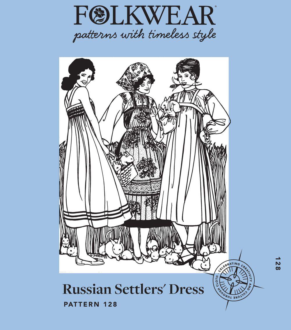 Sewing Patterns |   Folkwear 128 Misses Size XS to XL Russian Settler’s Dress Sewing Pattern Sewing Patterns Sewing Patterns