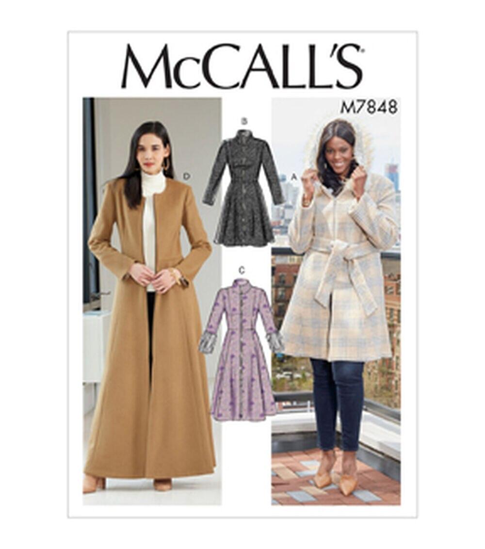 Sewing Patterns |   McCall’s M7848 Size 8 to 24W Misses & Women’s Petite Coat Sewing Pattern Sewing Patterns Sewing Patterns