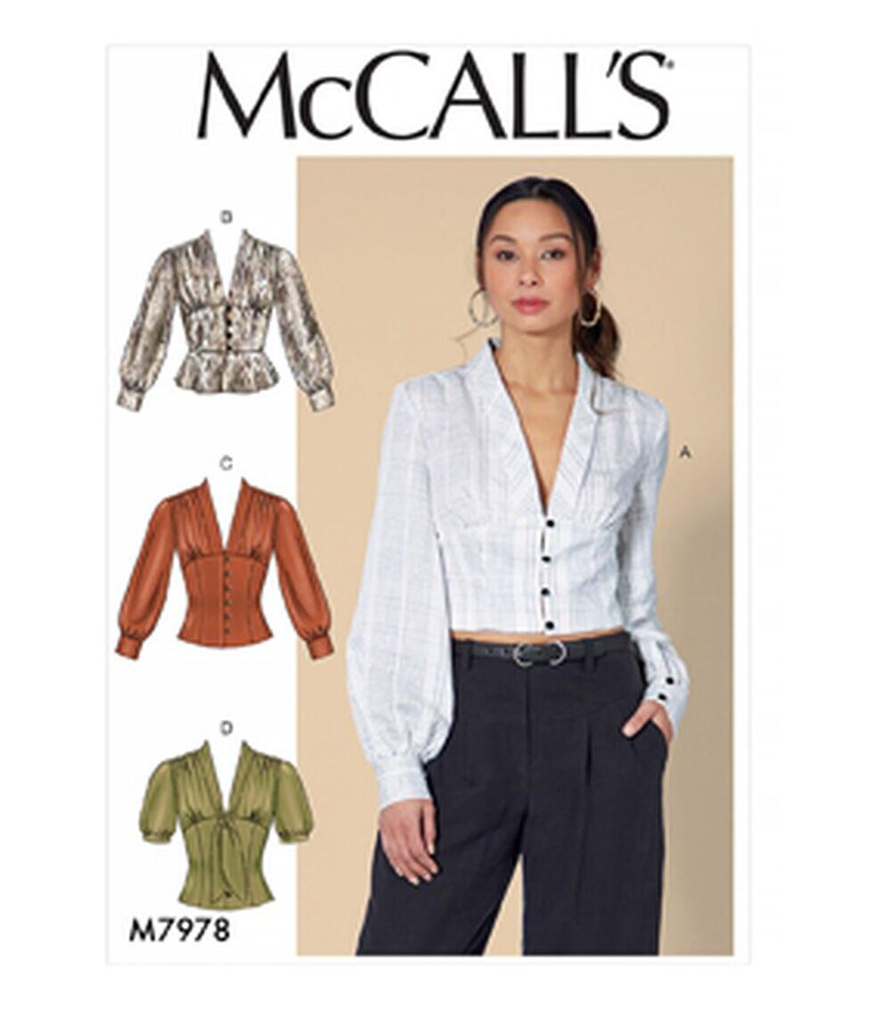 Sewing Patterns |   McCall’s M7978 Size 6 to 22 Misses Tops Sewing Pattern Sewing Patterns Sewing Patterns