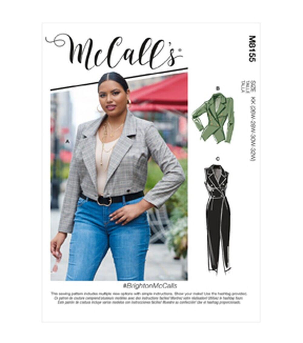 Sewing Patterns |   McCall’s M8155 Size 8 to 32W Misses & Women’s Jacket Sewing Pattern Sewing Patterns Sewing Patterns