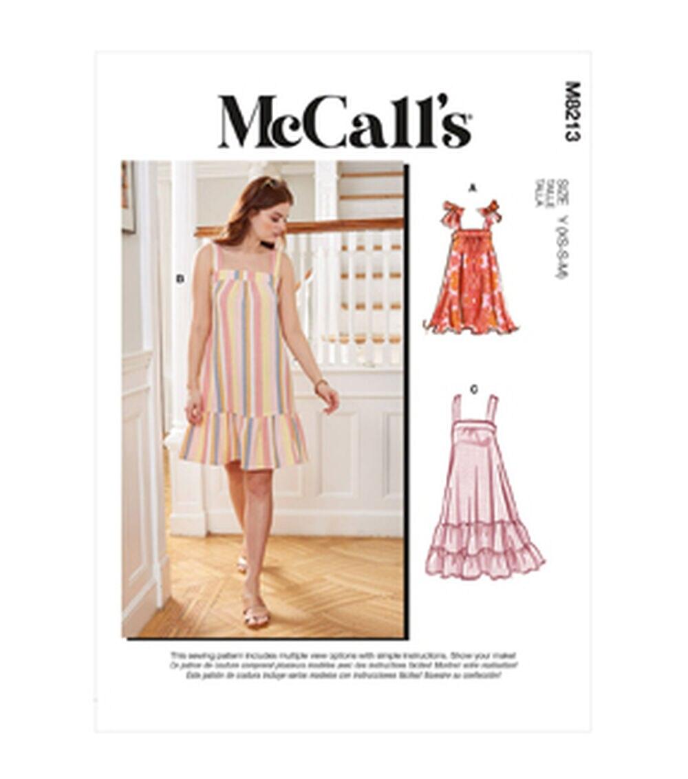 Sewing Patterns |   McCall’s M8213 Size XS to 2XL Misses Dress Sewing Pattern Sewing Patterns Sewing Patterns