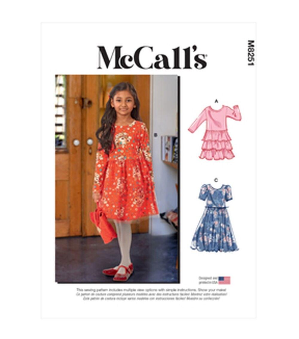 Sewing Patterns |   McCall’s M8251 Size 7 to 14 Children’s & Girls’ Dress Sewing Pattern Sewing Patterns Sewing Patterns