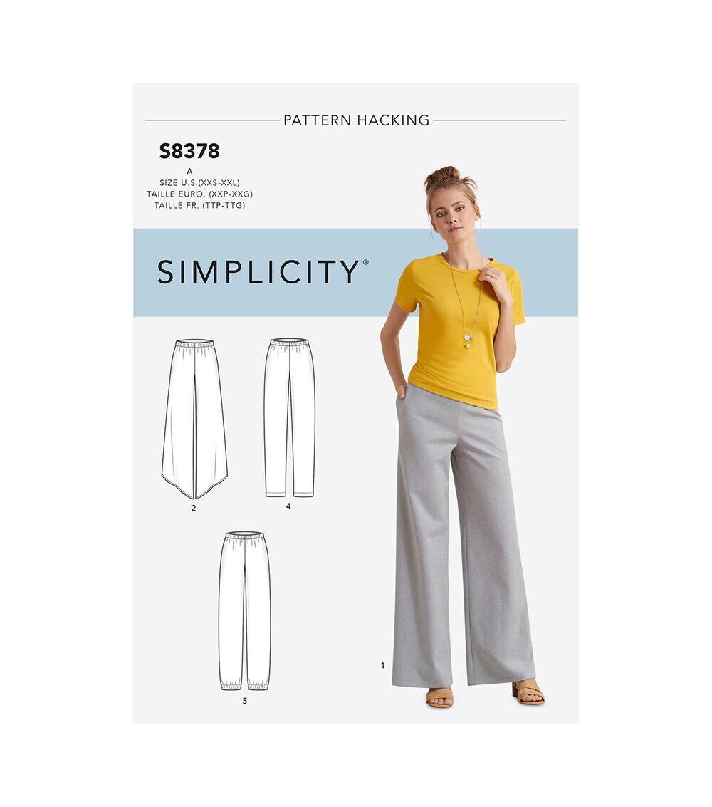 Sewing Patterns |   Simplicity S8378 Size XXS to 2XL Misses Knit Pants Sewing Pattern Sewing Patterns Sewing Patterns