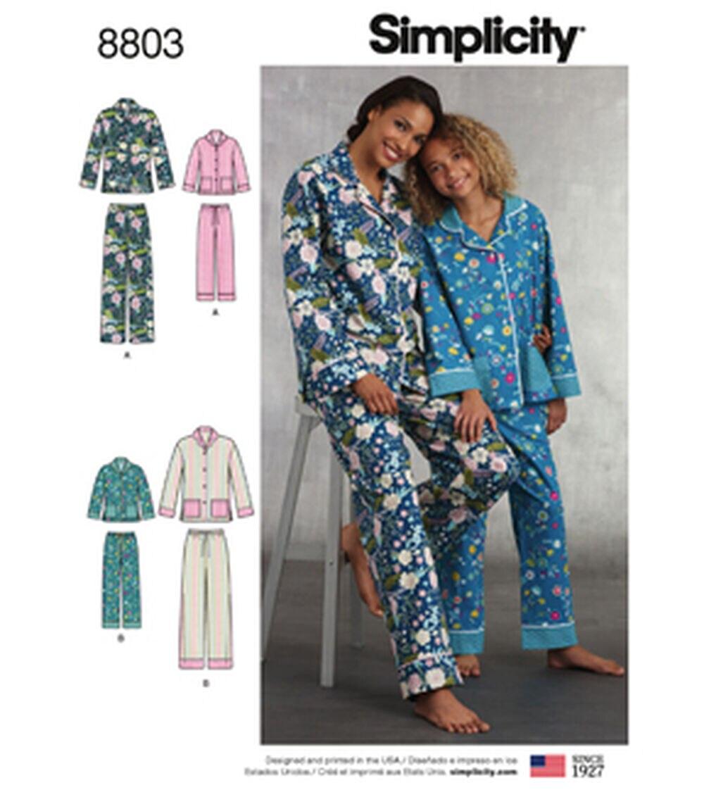 Sewing Patterns |   Simplicity S8803 Girl’s & Misses Lounge Pants & Shirt Sewing Pattern Sewing Patterns Sewing Patterns