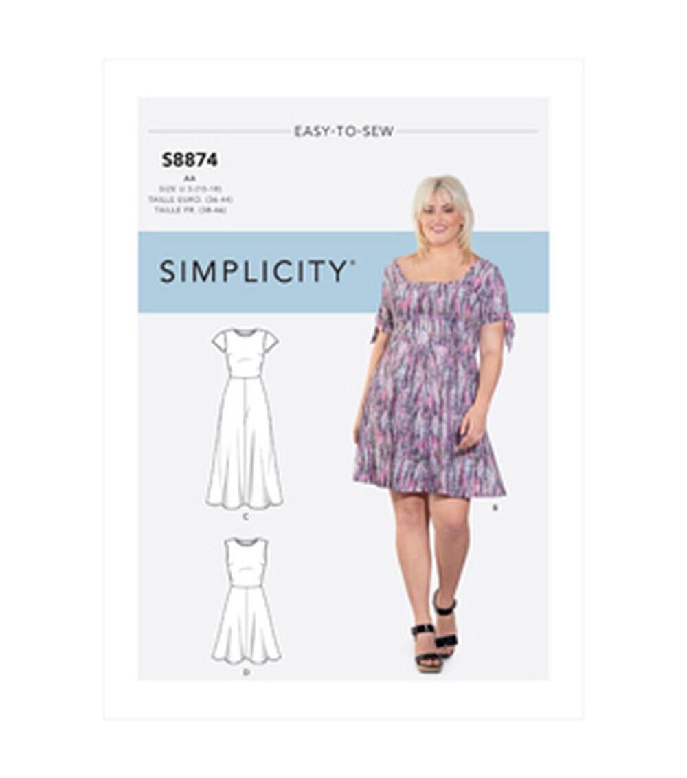 Sewing Patterns |   Simplicity S8874 Size 10 to 28W Misses & Women’s Dress Sewing Pattern Sewing Patterns Sewing Patterns