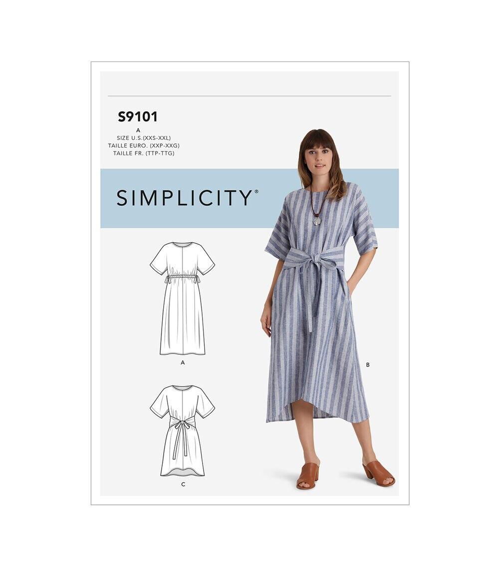 Sewing Patterns |   Simplicity S9101 Size XXS to 2XL Misses Pullover Dress Sewing Pattern Sewing Patterns Sewing Patterns