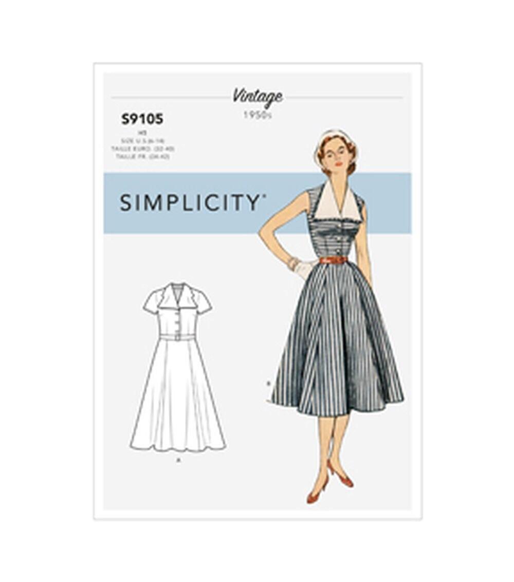 Sewing Patterns |   Simplicity S9105 Size 6 to 24 Misses Vintage Dress Sewing Pattern Sewing Patterns Sewing Patterns