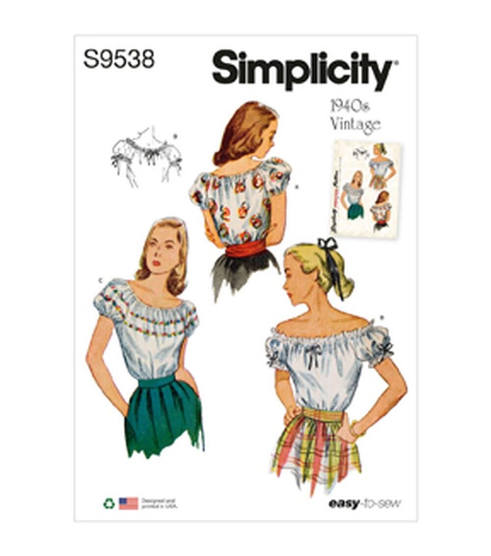 Sewing Patterns |   Simplicity S9538 Sizes 4 to 22 Misses Top & Vest Sewing Pattern Sewing Patterns Sewing Patterns