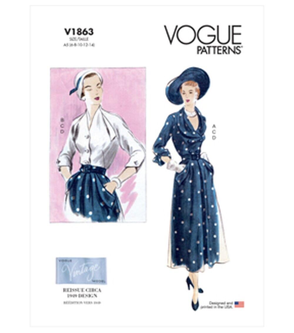 Sewing Patterns |   V1863 Size 6 to 14 Misses Dress Sewing Pattern 16-18-20-22-24 Sewing Patterns 16-18-20-22-24