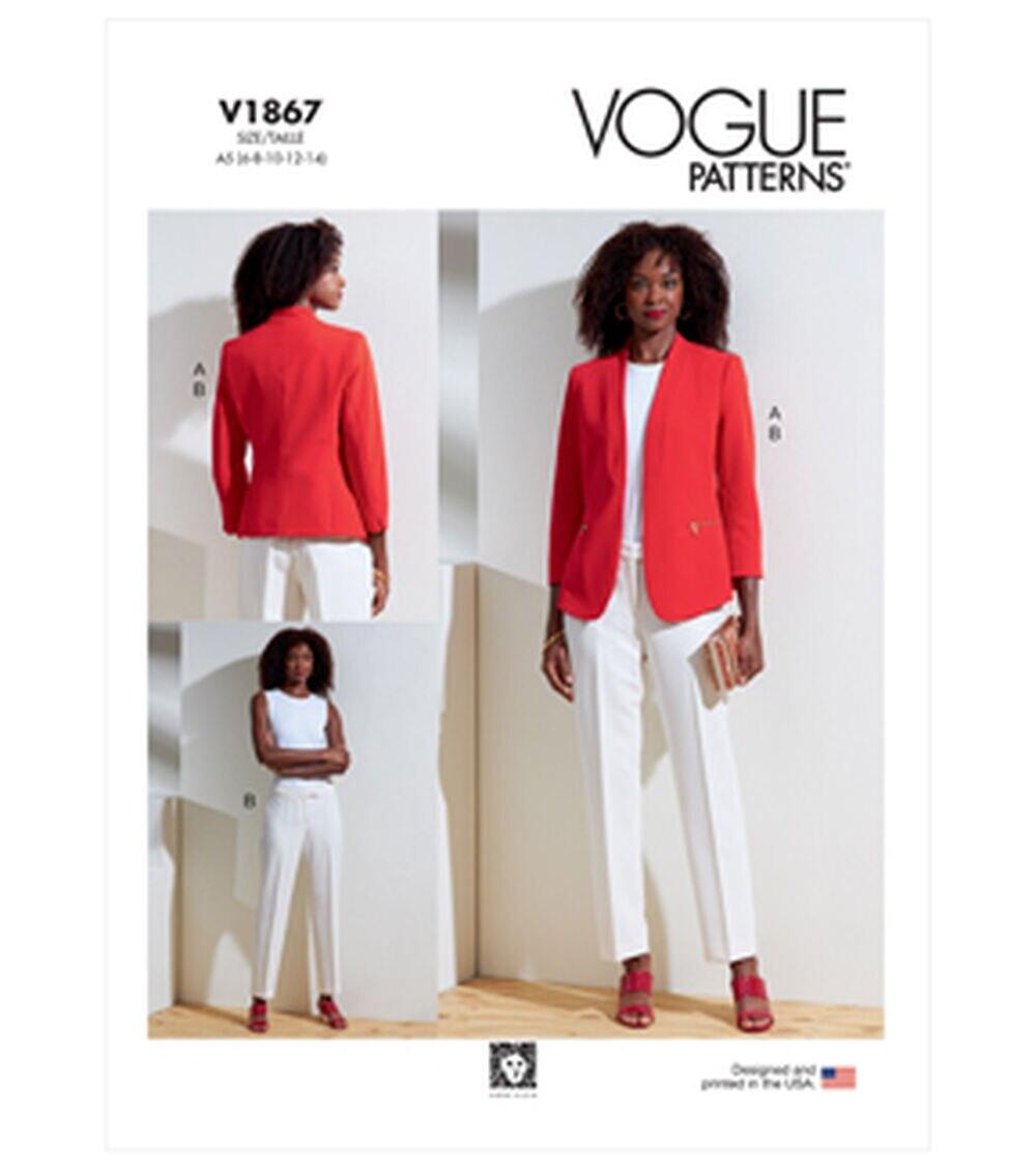 Sewing Patterns |   V1867 Size 6 to 14 Misses Jacket & Pants Sewing Pattern 16-18-20-22-24 Sewing Patterns 16-18-20-22-24