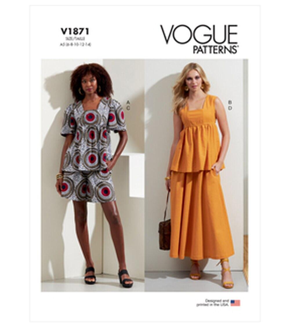 Sewing Patterns |   V1871 Size 6 to 14 Misses Tops & Skirts Sewing Pattern 16-18-20-22-24 Sewing Patterns 16-18-20-22-24