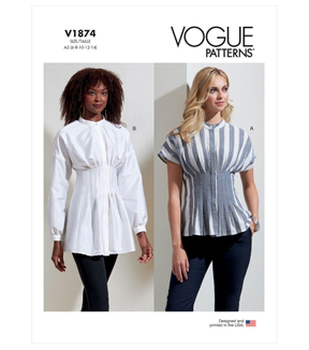 Sewing Patterns |   V1874 Size 6 to 14 Misses Tops Sewing Pattern 16-18-20-22-24 Sewing Patterns 16-18-20-22-24