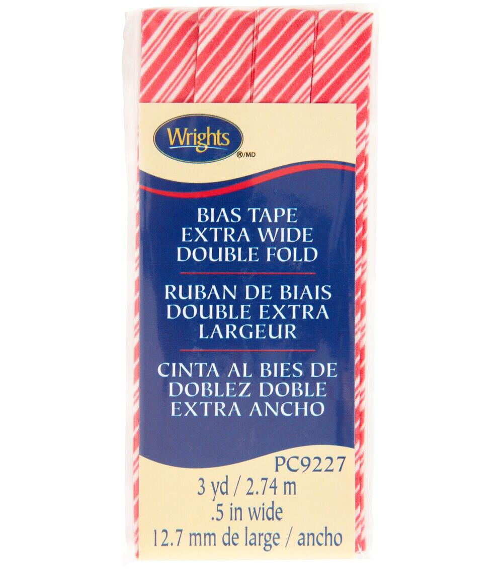 Tapes & Braids |   1/2″ x 3yd Christmas Red Angle Stripe Double Fold Bias Tape Sewing Supplies Tapes & Braids