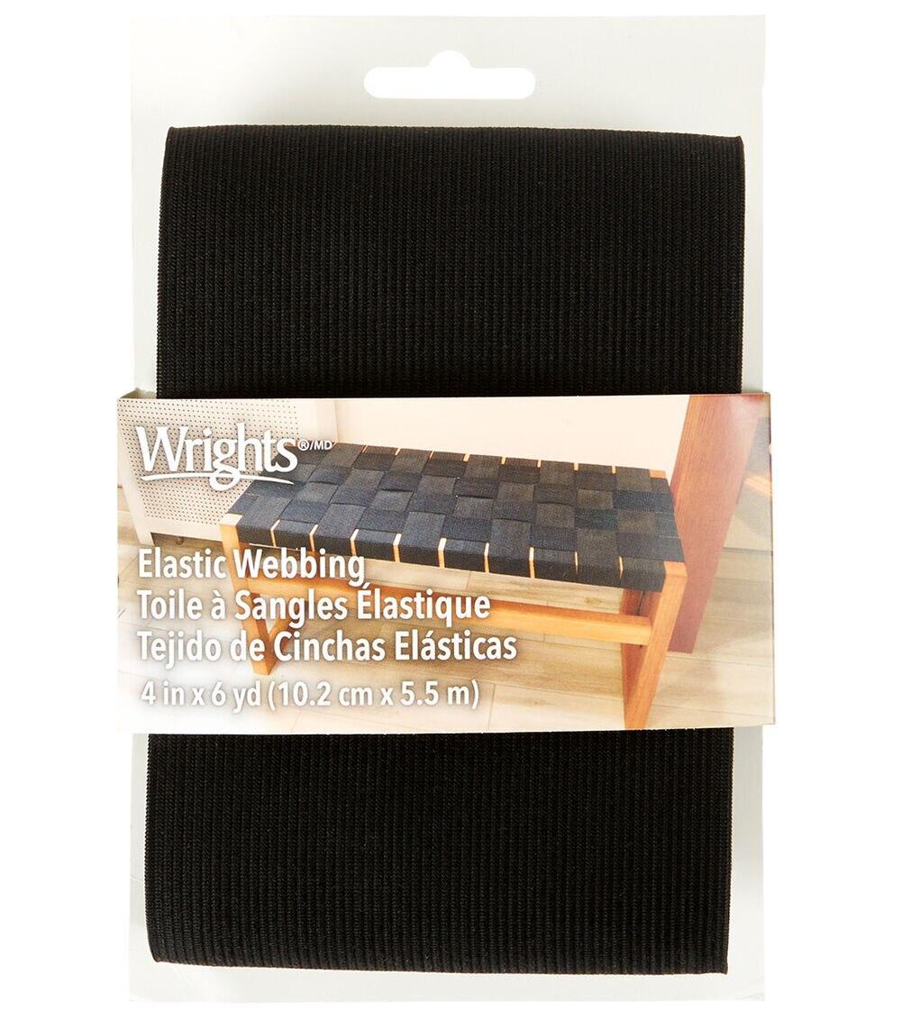 Upholstery & Drapery Supplies |   Black Four Inch Elastic Webbing Sewing Supplies Upholstery & Drapery Supplies