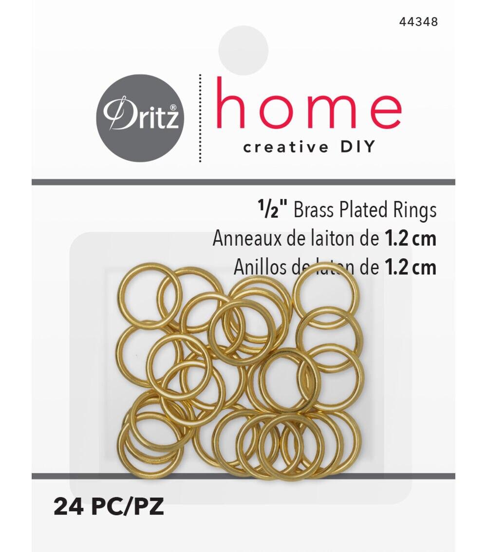 Upholstery & Drapery Supplies |   Home 1/2″ Plastic Rings, 24 pc, Brass Sewing Supplies Upholstery & Drapery Supplies