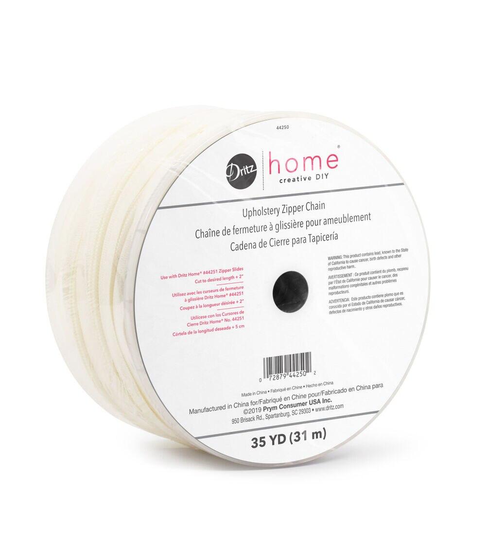 Upholstery & Drapery Supplies |   Home Nylon Upholstery Zipper Chain, Cream Sewing Supplies Upholstery & Drapery Supplies