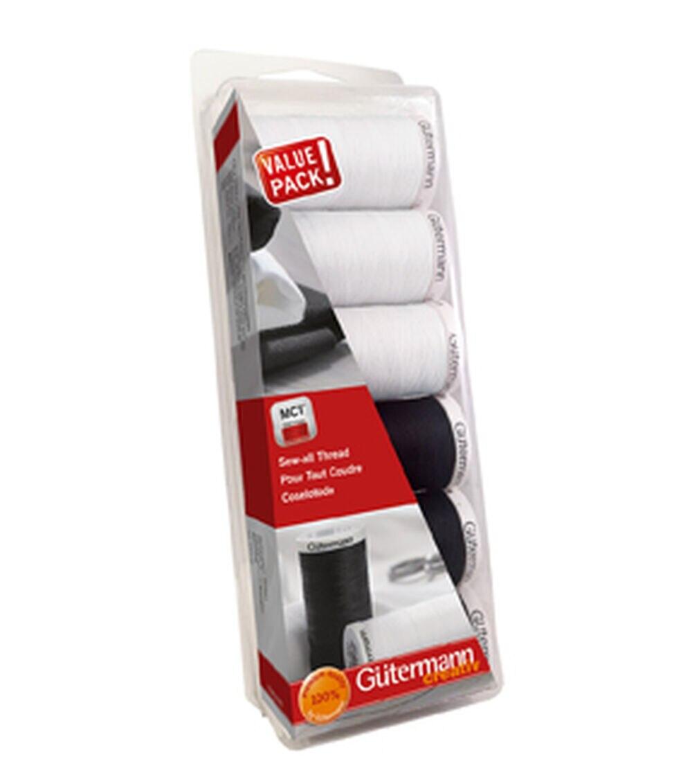 Thread |   Gutermann 273yds Black & White 30wt Thread 6 Spool Set Sewing Supplies Thread